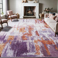 Area Rug 5x7 Washable Rugs Modern Abstract Area Rug Soft Non-Slip Non-Shedding Faux Wool Stain Resistant Floor Carpets for Living Room Bedroom Dining Room Kids Room Home Office (Purple, Multi)