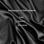 Satin Pillowcase Set - 2 Black Queen Size Pillowcases, 1 Eye Mask, 1 Scrunchie - Premium Silky Satin for Hair and Skin Protection, Hydrating and Reducing Friction