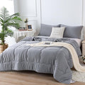 COTTEBED Softness Twin Comforter Sets for Teen Boy Girl Kid College Dorm, Jersey Knit T-Shirt Feel Lightweight Cozy Comfy Quilt Bed Blanket Comforter & Pillowsham All Season Use,Twin/Twin XL Dark Gray
