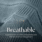 Boho Knitted Chenille Blanket with Tassels - Lightweight & Soft All-Season Throw - 3D Classic Pattern for Living Room Bedroom Couch, Celestial Blue, Twin 60"x80"