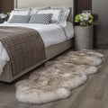 WaySoft New Zealand Sheepskin Area Rug – Genuine Fluffy Wool, Multiple Sizes, Bedroom or Living Room Decor(2ft x 6ft,Wolftip)