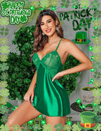 Avidlove Women Lingerie V Neck Sexy Nightwear Satin Sleepwear Lace Chemise Mini Babydoll Nightgown