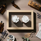 2 Pcs Ceramic Rose Diffuser Flower Passive Essential Oil Diffuser Flower Ceramic Aromatherapy Non Electric Battery for Home Office Tabletops Bathroom Decorative Birthday Ideal Gifts