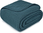 Comfy Cubs Muslin Blanket for Adults King 108" x 90" - 6 Layer Soft, Breathable & Lightweight Muslin Adult Blanket - Machine Washable & Designed in The US Bedding for All Seasons - Neptune