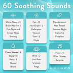 Serene Evolution White Noise Machine with 60 Soothing Sounds - Sound Machine for Adults and Baby - Noise Cancelling Sleep Music Device with Remote Control - Ideal for Office Privacy - Black