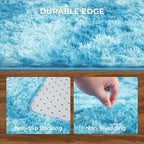 Litanika 5x8 Fluffy Shag Faux Fur Area Rug for Living Room Bedroom, Tie-Dyed Dreamy Blue High Pile Soft Plush Shaggy Furry Bedside Playroom Dorm Carpet, Non-Slip, Non-Shedding Modern Indoor Floor Rug