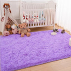Softlife Light Purple Area Rug for Bedroom, Fluffy Shag Plush 3x5 Rugs for Living Room Girls, Shaggy Throw Soft Fuzzy Small Kids Carpet for Dorm Bedside Ultra Cozy Non-Slip Indoor Decor