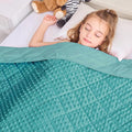 yescool Weighted Blanket 7 Pounds Teal Twin Size Cooling Weighted Throw Blanket, Minky Heavy Blankets Warm Weighted Comforter, Big Washable Thick Blankets Gift for 60-90lbs, 40 * 60in