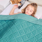 yescool Weighted Blanket 7 Pounds Teal Twin Size Cooling Weighted Throw Blanket, Minky Heavy Blankets Warm Weighted Comforter, Big Washable Thick Blankets Gift for 60-90lbs, 40 * 60in