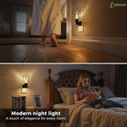 L LOHAS LED Night Light, 2 Pack Night Lights Plug into Wall, 3000K Warm White, Farmhouse Plug in Light with Dusk to Dawn Sensor, for Bedroom, Bathroom, Kitchen, Hallway
