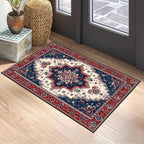 Area Rug 2x3 ft Entry Rug Washable Boho Rugs Non Slip Rubber Backing Low Pile Floral Door Mat Small Carpet for Bedroom, Bedside, Kids Room