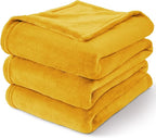 BEDELITE Fleece Blanket King Size Blankets for Bed, Luxury Plush Cozy Fuzzy Blanket 108x90 inches, Super Soft Warm Lightweight Throw Blanket All Seasons Suitable, Yellow