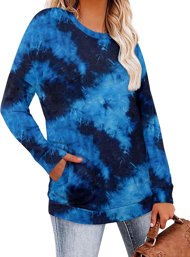 Magritta Women's Long Sleeve Leopard Color Block Tunic Comfy Crewneck T Shirt Tops Black XL