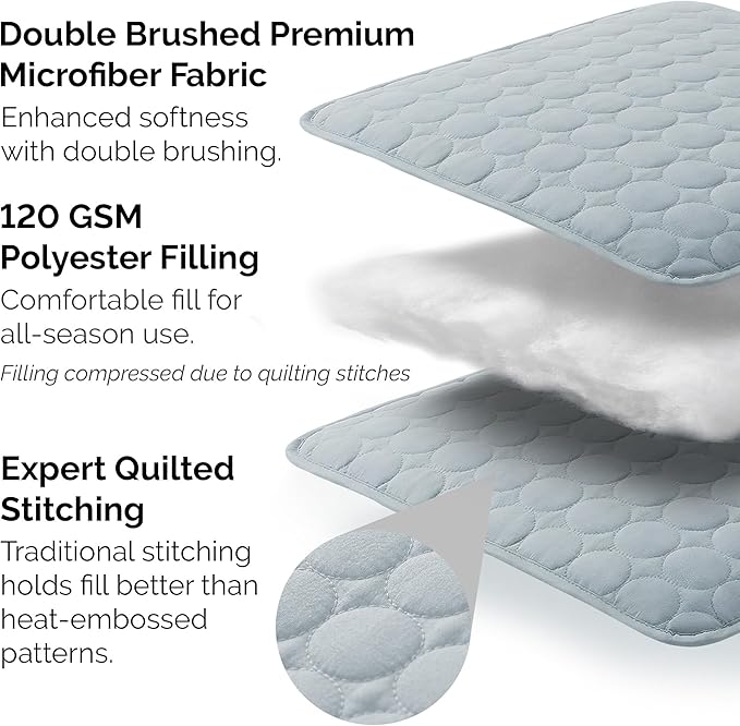 Southshore Fine Living, Inc. Oversized Full Size Quilt Bedding Set, Lightweight Bedspread, Soft Coverlet 3-Piece Set with Two Matching Quilted Pillow Shams, Full/Queen Quilts, Harbor Mist Blue