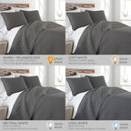 Southshore Fine Living, Inc. Oversized California King Quilts Bedding Set, Lightweight Quilt, Soft Coverlet, 3-Piece Bedspread Set with Two Matching Quilted Pillow Shams, King/California Size, Slate