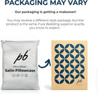 Pure Bedding Satin Pillowcase 2 Pack - King Size (20"x40", White) - Silky Pillow Cases for Hair and Skin - Satin Pillow Covers with Envelope Closure - Extra Soft Premium Microfiber