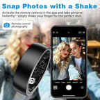 Smart Ring Health Tracker for Men Women - Sleep Tracker with Heart Rate, SpO2, Smart Health Ring for Women Men with Step Counting, IP68 Waterproof (Black 8)