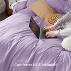 Bedsure Duvet Cover Queen Size - Soft Double Brushed Bedding Set for Kids & Adults, Zipper Closure, 3 Pieces, Includes 1 Duvet Cover (90"x90") & 2 Pillow Shams, NO Comforter, Orchid Bloom