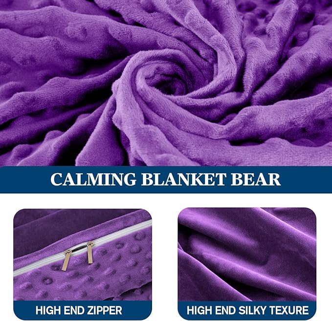 yescool Weighted Blanket (7 lbs, 41" x 60", Violet) Heavy Blanket for Sleeping Perfect for 60-90 lbs, Breathable Blanket with Premium Glass Bead, Machine Washable