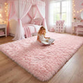 Amdrebio Pink Area Rug 6x9 for Girls Bedroom, Large Shag Fluffy Rugs for Living Room Decor, Cute Fuzzy Furry Carpet for Kids, Baby, Teen, Classroom, Nursery, Soft Plush Floor Rug for Playroom, Office