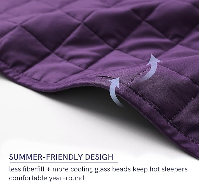 YnM Exclusive 50 lbs Weighted Blanket, Extra Heavy Cotton Bed Blanket for Two Persons, Ideal for Queen or King Bed (88x104 Inches, 50 Pounds, Fuchsia Purple)