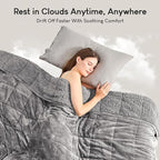 Cottonblue 20lbs Weighted Blanket Queen Size, 60x80 Inches Grey Sherpa Weighted Blanket Throw Sofa Bedding Heavy Blanket for Adults, Soft Cozy Fleece Blanket On Queen Bed