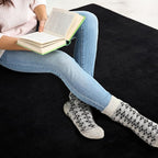 Andecor Shag Area Rug Fluffy Carpets, 5x7 Black Washable Living Room Bedroom Rugs, Soft Fuzzy Indoor Rugs for Dorm Boys Girls Kids Room Nursery Home Decorations