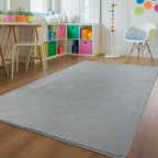 Andecor Shag Living Room Area Rug, 6x9 Grey Washable Fuzzy Bedroom Rugs, Soft Fluffy Indoor Carpets for Dorm Boys Girls Kids Room Nursery Home Decorations