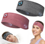 Perytong 2 Pack Sleep Headphones Bluetooth 5.4 Headband, Sleeping Headband Headphones with Ultra-Thin Stereo Speaker for Side Sleepers, Wireless Sweat Resistant Sport Headband for Workout