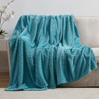 Nestl Blue Throw Blanket for Couch - Cozy Warm Fuzzy Blankets for Women, Plush Small Fleece Throws for Girls - Teal Blue, 50 x 60 Inches