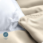 Bare Home Bedding Duvet Cover King Size - Premium 1800 Super Soft Collection - Lightweight, Cooling - Soft Breathable Bedding Duvet Cover (King, Sand)