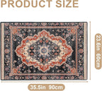 Area Rug 2x3 ft Rug Washable Boho Rugs Non Slip Low Pile Floral Small Carpet for Bedroom, Bedside, Kids Room, Office, Dining Room (Retro Colors, 2x3 ft)