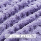 NEWCOSPLAY Super Soft Twin Blanket Lavender Premium Silky Flannel Fleece 3D Waffle Checkered Lightweight Bed Blanket All Season Use (Lavender, Twin(60"x80"))