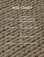 YnM Cotton Weighted Blanket, Handmade Chunky Knitted Design, Soft and Cozy, Temperature Regulating and Breathable, Machine Washable Throw for Sleep or Home Decor (Beige, 80x84 Inch, 35lbs)