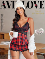 Avidlove Womens Sweetness Cami Set Lace Camisole Lingerie Nightwear Sexy Pajamas Lounge Sets