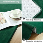 Softlife Green 4x6 Area Rug for Bedroom Living Room, Solid Non-Slip Fluffy Carpet with Soft Low Pile for Kids Boys Girls, Machine Washable Fuzzy Aethetic Rugs Home Dorm Decor