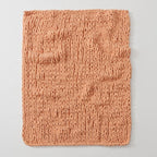 WESHIONGOO Chunky Knit Blanket Throw Knitted Throw Blankets for Couch Bed Fluffy Soft Blanket with Jumbo Chenille Yarn Thick 100% Handmade(Peach Fuzz, 51"×63")