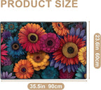 Flower Area Rug 2x3 ft Entry Rug Washable BohemianRugs Non Slip Low Pile Floral Door Mat Small Carpet for Bedroom, Bedside, Kids Room, Office, Dining Room