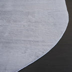 SAFAVIEH Washable Rug Faux Rabbit Fur Shag Collection - 5' x 7' Oval, Silver, Slip Resistant & Easy Cleaning, Ideal for Living Room, Bedroom, Kids Playroom, Nursery, Dining Space (FRF100G)
