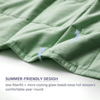 YnM Weighted Blanket — Heavy 100% Oeko-Tex Certified Cotton Material with Premium Glass Beads (Sprout Green, 41''x60'' 7lbs), Suit for One Person(~60lb) Use on Twin Bed