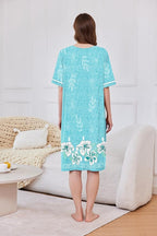 Ekouaer Women Zipper Robe Short Sleeve Duster Housecoat Short Bathrobes Zip Front Nightgown with Pockets S-3XL