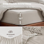 Bedsure Duvet Cover with Fitted Sheet Queen - Cooling Deep Pocket, Hotel Luxury Soft Double Brushed Bedding Set with Zipper Closure, 1 Duvet Cover, 1 Fitted Sheet, 2 Pillow Shams, NO Comforter, Linen