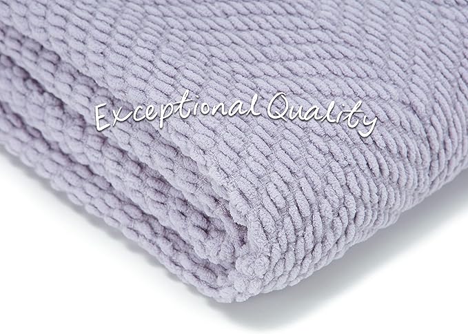 Chanasya Premium Textured Knit Throw Blanket with Tassels - Soft, Cozy Blanket for Couch, Bed, Living Room - 50" x 65” - Misty Lilac
