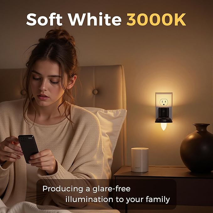 L LOHAS LED Night Light, 2 Pack Night Lights Plug into Wall, 3000K Warm White, Farmhouse Barn Plug in Light with Dusk to Dawn Sensor, for Bedroom, Bathroom, Kitchen, Hallway