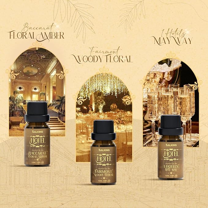 SALKING Hotel Diffuser Oil, Luxury Hotel Fragrance Oil Gift Set, Premium Essential Oil for Diffuser Inspired by The Most Popular 5-Star Scents, Holiday Gifts