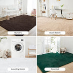 Litanika 3x5 Shag Area Rug for Living Room Bedroom, Brown High Pile Ultra Soft Plush Shaggy Furry Bedside Playroom Dorm Carpet, Non-Slip, Non-Shedding Modern Indoor Floor Rug