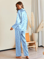 Ekouaer Pajamas For Women Set Silk Pjs 2 Piece Satin Sleepwear Long Sleeve Button Down Lounge Sets With Pant