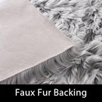 Latepis Washable 5x7 Grey Faux Fur Rugs for Living Room Soft Shag Rugs for Bedroom Perfect Sofa Floor Plush Rug Fluffy Carpet for Entertainment Room Home Décor