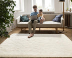Softlife Area Rug for Bedroom, Fluffy Shag Plush Creamy Rugs for Living Room Girls, Shaggy Throw Soft Fuzzy Small Kids Carpet for Dorm Bedside Ultra Cozy Non-Slip Indoor Decor, 4x5.3 Feet