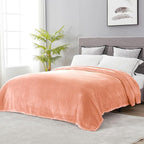 DREAMNINE Extra Large Fleece Blanket Soft Comfy Fluffy Bed Blanket King Size 90" x 108", Luxury Decorative Fuzzy Blankets for Bedroom, Big Cozy Shaggy Warm Flannel Blankets for Winter Autumn Pet,Peach